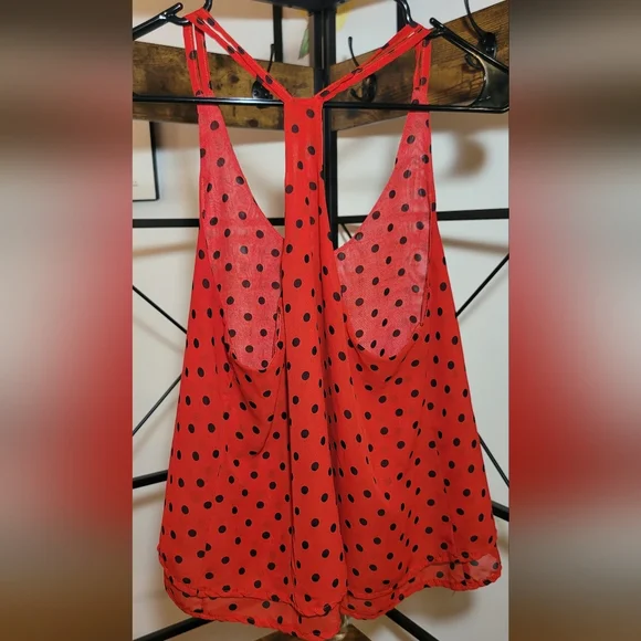 Miss Me Red and Black Polka Dot Camisole - Picture 2 of 4